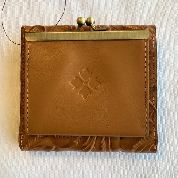 Patricia Nash Tooled Leather Kisslock Wallet RFID Blocking Cognac Brown NWT - Picture 11 of 11